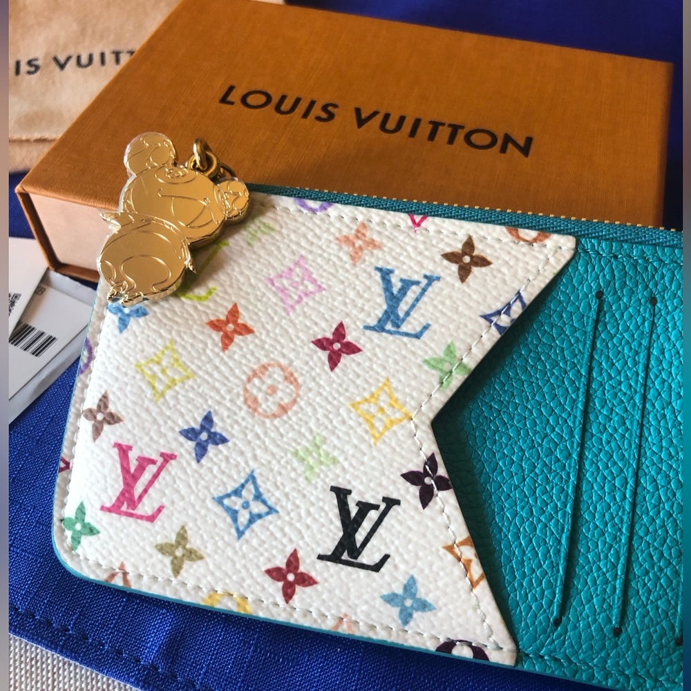 NEW*/RARE** Louis Vuitton x Murakami Romy Card Holder “Kabira Blue” Multicolored